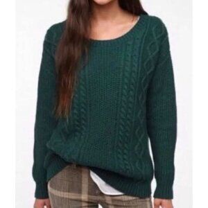 Urban Outfitters Coincidence & Chance Green Sweater Rustic Elbow Patch Size Sm